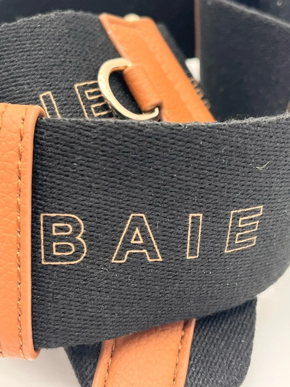 Bair Black Brown Adjustable Crossbody Strap Gold Hardware Length 33.75" - 48.75" - Picture 2 of 7